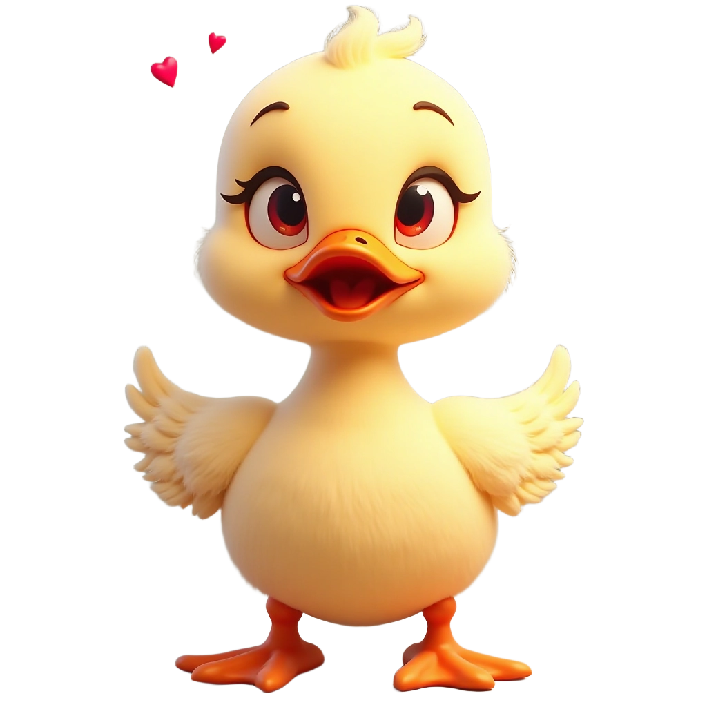 Adorable Cartoon Duckling